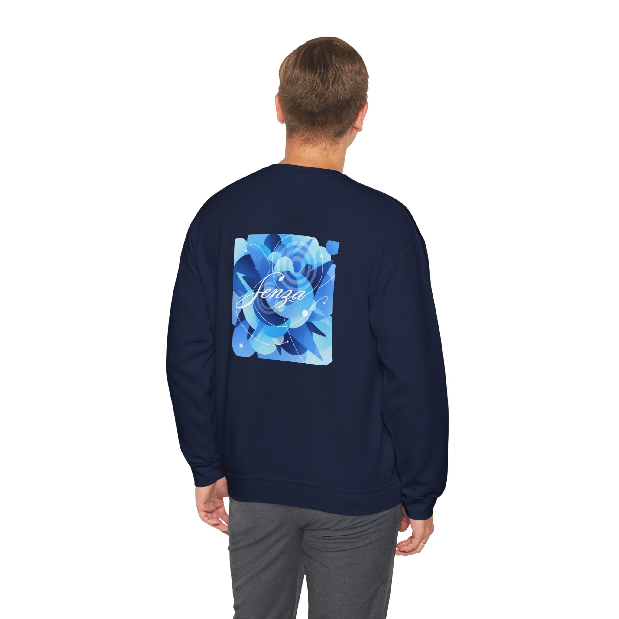 Sudadera sin capucha con estampado azul marino