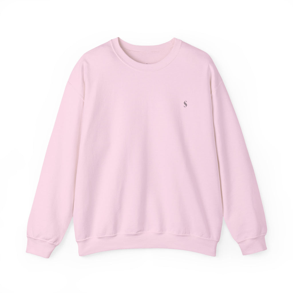 Sudadera sin capucha con estampado rosa claro