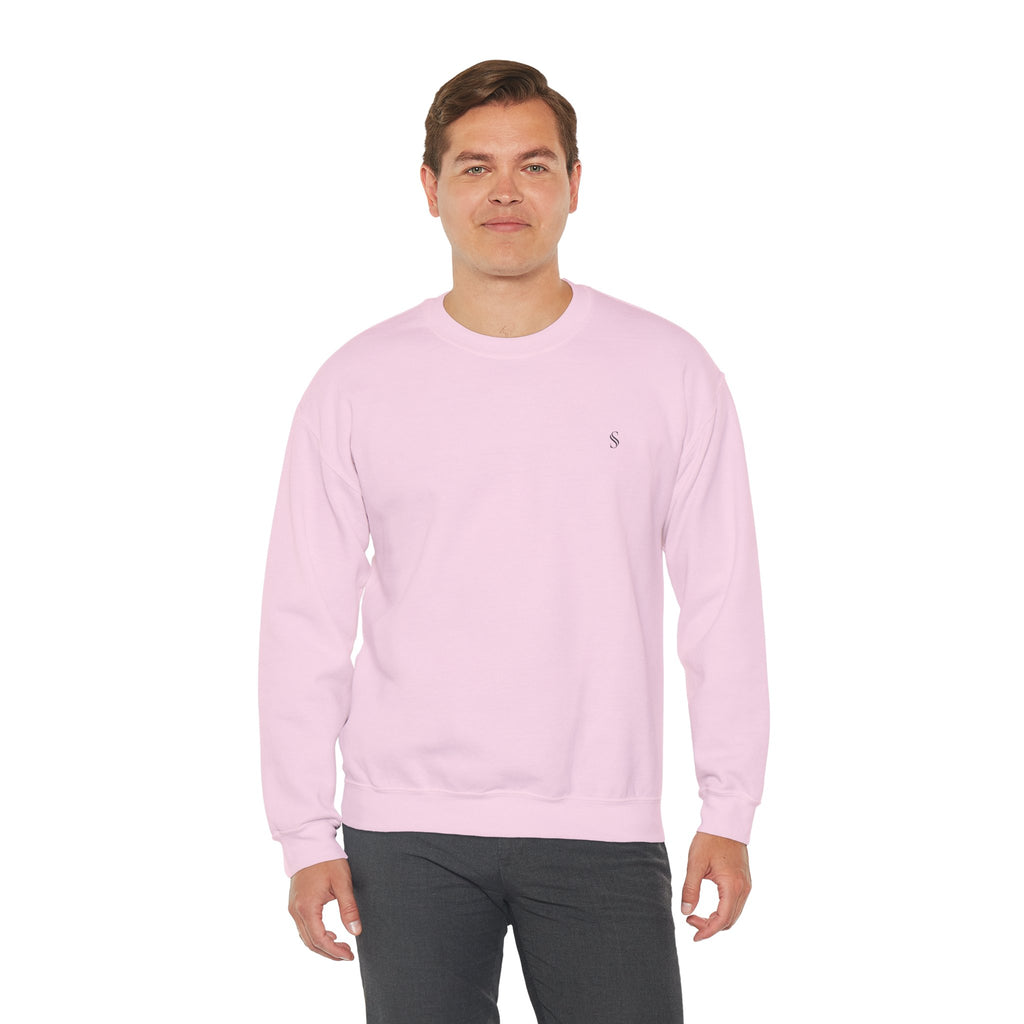Sudadera sin capucha con estampado rosa claro